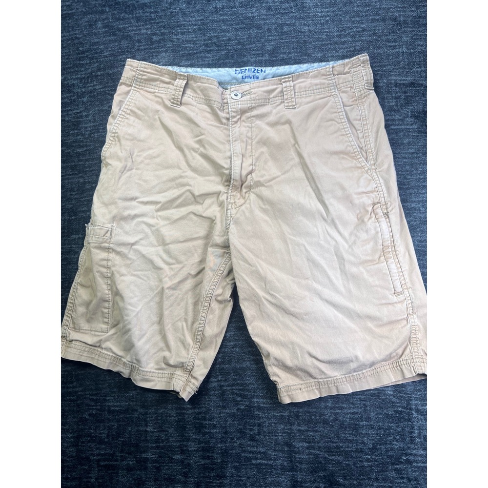 Denizen Levi's Cargo Shorts Mens 36 Tan Khaki Cotton Blend Utility Pockets